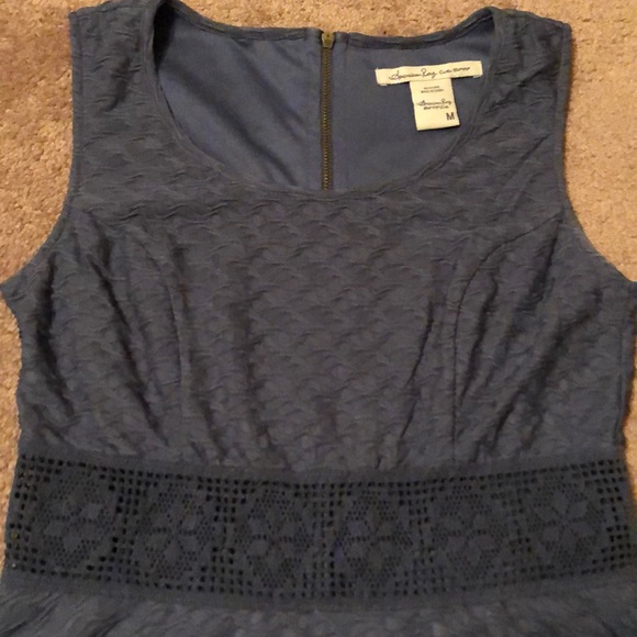 Blue/Grey American Rag Zip Up Dress - Picture 4 of 6